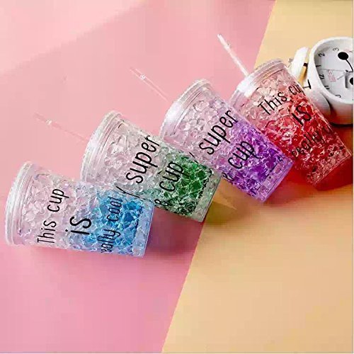 Acrylic Frosty Mason Jar Freezing Gel with Straw 450 ML